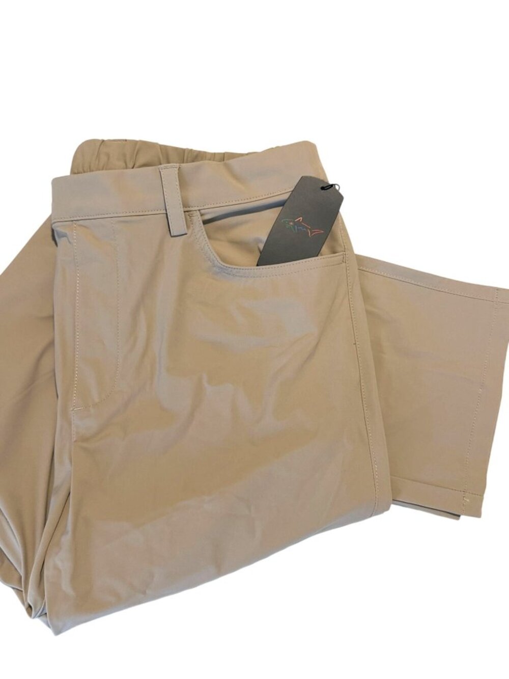 Greg Norman Tan Pull On Travel Comfort Pants Size 34/30 NWT